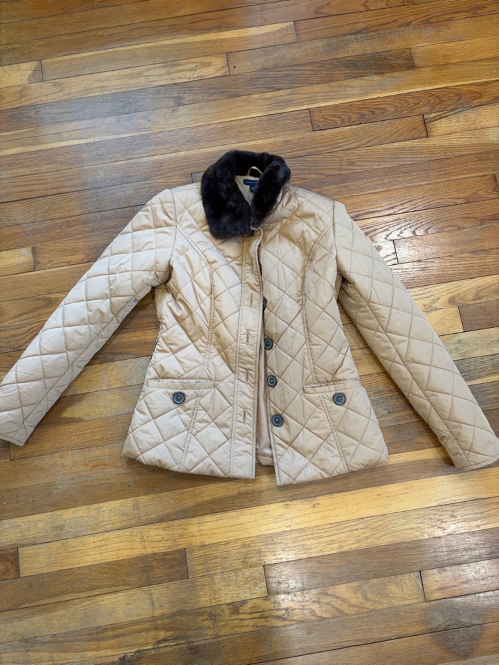 Tommy Hilfiger Jacket with Faux Fur Collar - Women’s Lightweight Coat